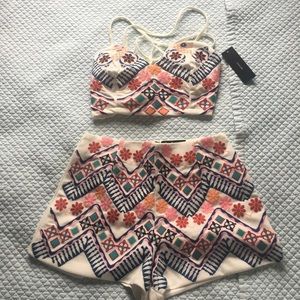 Lulus's NWT Size S Crop Top and Short Set